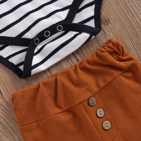 Spring Gentleman Outfit  Pants Fall Thanksgiving Clothes Boy Set Bodysuit - Picture 3 of 7